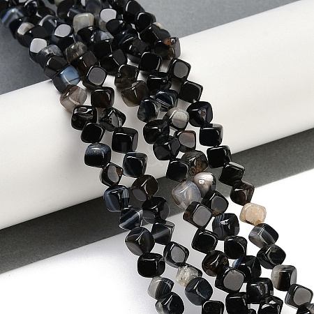 Natural Banded Agate(Dyed & Heated) Beads Strands G-A257-A03-01-1