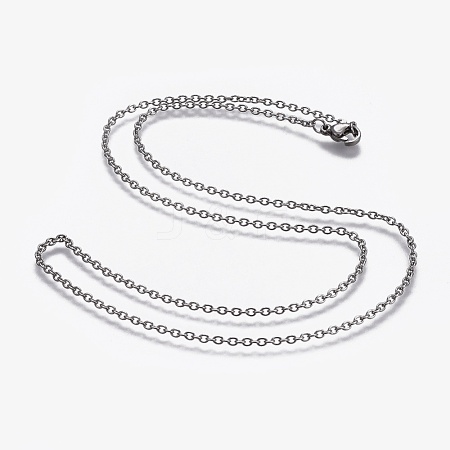 304 Stainless Steel Cable Chain Necklaces NJEW-F248-24A-P-1