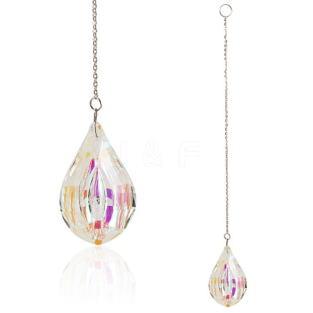 1Pc Transparent Glass Hanging Suncatchers AJEW-TADJ0001-02D-1
