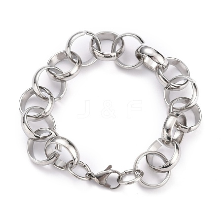 304 Stainless Steel Rolo Chain Bracelets BJEW-Z011-13P-1