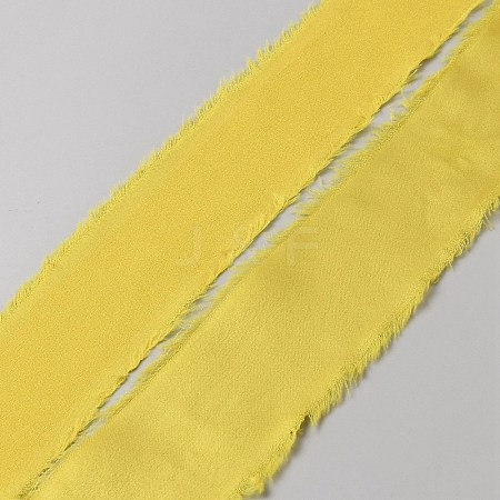 5M Polyester Satin Frayed Ribbon OCOR-WH0078-220C-1