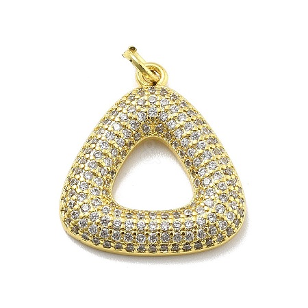 Rack Plating Brass Micro Pave Cubic Zirconia Pendants KK-D359-35G-1