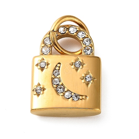 304 Stainless Steel Rhinestone Pendants RB-CBA324D-01G-04-1