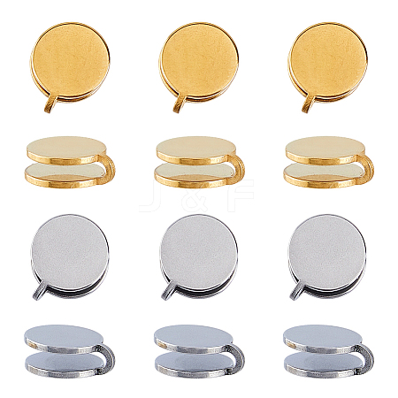 12Pcs 2 Colors 304 Stainless Steel Cuff Earrings EJEW-HS0001-40B-1