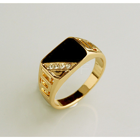 Alloy Micro Pave Cubic Zirconia Finger Rings for Men FS-WGE231C-07-1