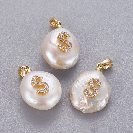 Natural Cultured Freshwater Pearl Pendants KK-L187-A-01S-1