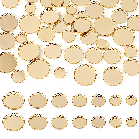 60Pcs 6 Style 304 Stainless Steel Cabochon Settings STAS-CD0001-11-1