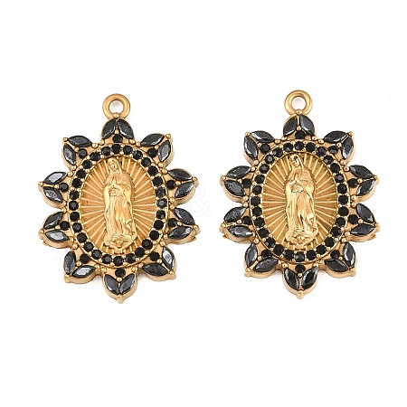 304 Stainless Steel Rhinestone Pendants RB-CBADC81-15G-02-1