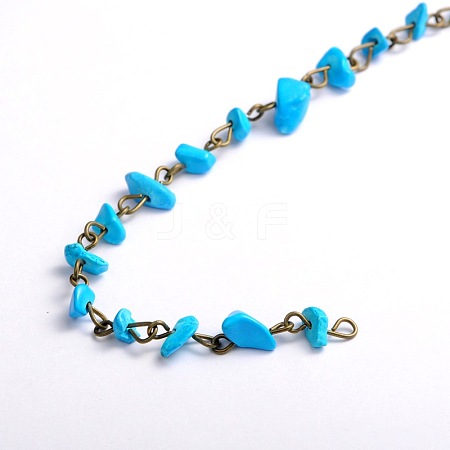 Handmade Synthetical Howlite Chips Beads Chains for Necklaces Bracelets Making AJEW-JB00044-07-1