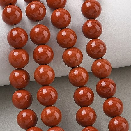 Natural Red Jasper Beads Strands G-F348-01-8mm-AA-1