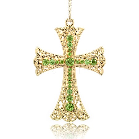Golden Plated Alloy Cross Big Pendants ALRI-J026-07G-1