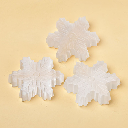 Gesso Christmas Snowflake Carved Figurines DJEW-PW0021-15-1