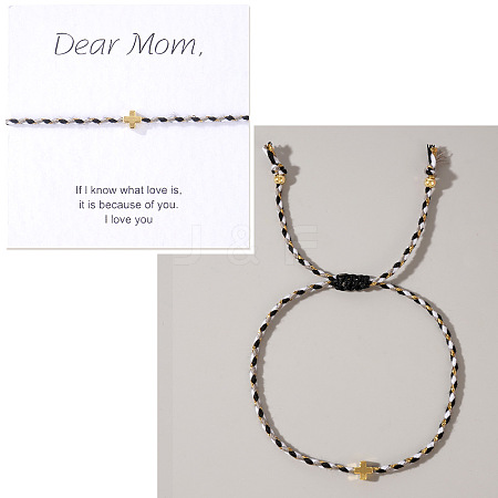 Mother's Day Adjustable Brass Bead Braided Bead Bracelets YE2550-18-1