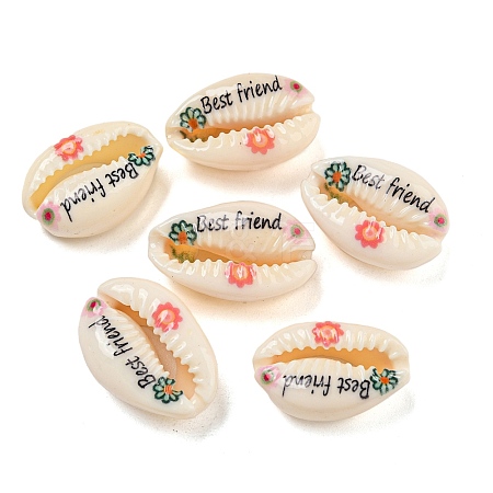 Printed Natural Shell Beads BSHE-G037-01K-1