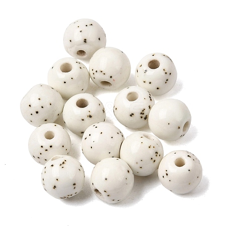 Speckled Round Handmade Ceramic Beads PR-NH0001-02A-1