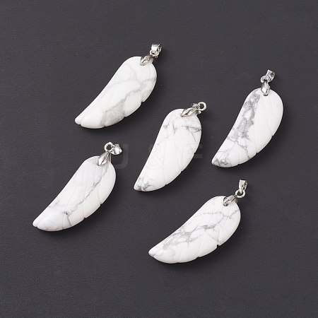 Natural Howlite Pendants G-I314-01P-09-1