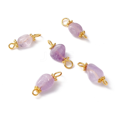 Natural Amethyst Links Connectors PALLOY-JF01091-03-1