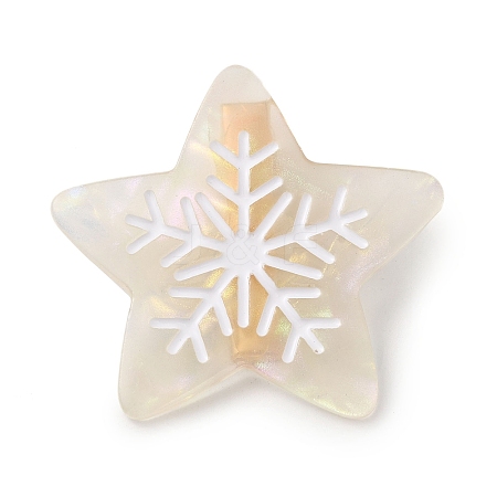 Star with Snowflake Cellulose Acetate(Resin) Alligator Hair Clips LS-PHAR-Q120-01C-1