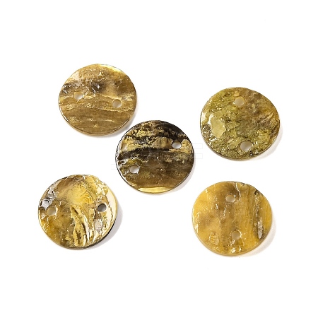 Spray Painted Natural Akoya Shell Connector Charms BSHE-S304-17A-1