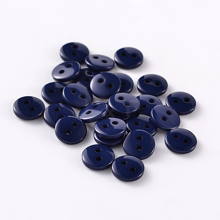2-Hole Flat Round Resin Sewing Buttons for Costume Design BUTT-E119-28L-11-1