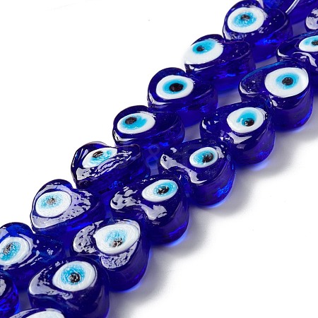 Handmade Evil Eye Lampwork Beads LAMP-F021-02G-1