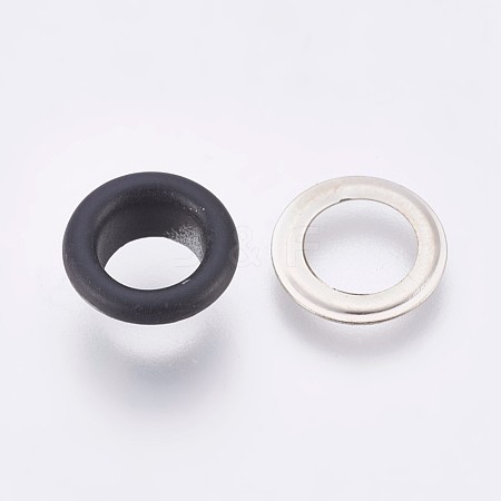 Iron Grommet Eyelet Findings IFIN-WH0023-C08-1
