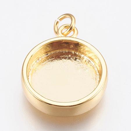 Brass Pendant Cabochon Settings KK-P146-06G-1