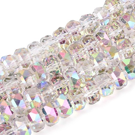 Electroplate Transparent Glass Beads Strands X-EGLA-N022-04A-D18-1