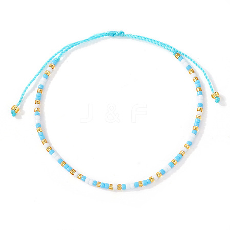 Bohemian Style Glass Seed Round Beads Braided Bead Bracelets RZ1684-1-1