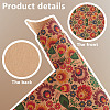 Flower Pattern Cork Wood Craft Fabric DIY-WH0588-67-4