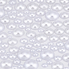ABS Plastic Imitation Pearl Cabochons SACR-LP0001-04-1