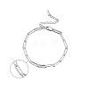 Rhodium Plated 925 Sterling Silver Paperclip Chain Bracelets BJEW-I314-055P-1