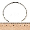 6MM 201 Stainless Steel and Brass Pave Rectangle Clear Cubic Zirconia Cuff Bangles BJEW-JB14370-5
