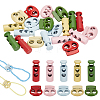 WADORN 20Pcs 10 Styles Spray Painted Alloy Cord Locks FIND-WR0011-15B-1