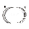 Brass Micro Pave Clear Cubic Zirconia Pendants KK-N227-140P-1