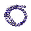 Handmade Evil Eye Lampwork Flat Round Bead Strands LAMP-L058-10mm-22-2