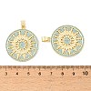 Brass Micro Pave Sky Blue Cubic Zirconia Pendants CU-CBA9CBD-14G-3