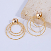 Triple Ring Brass Stud Earrings EE6094-1