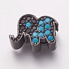 Brass Cubic Zirconia Beads KK-P134-08B-1
