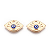 Rack Plating Light Gold Tone Alloy Enamel Pendants PALLOY-T077-226-2