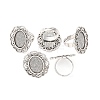 Vintage Adjustable Iron Flower Finger Ring Components Alloy Cabochon Bezel Settings PALLOY-O036-19AS-5