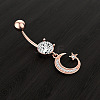 Moon and Star 304 Stainless Steel Belly Rings WG8A92B-02-1