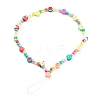 Polymer Clay Fruit Beaded Mobile Straps HJEW-JM00415-1
