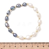 Natural Freshwater Pearl & Non-magnetic Synthetic Hematite Beaded Stretch Bracelets for Women BJEW-JB13552-3