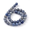 Dyed & Heated Natural Blue Aventurine Round Bead Strands G-M248-6mm-01-3