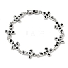 Brass Enamel Micro Pave Clear Cubic Zirconia Cross Link Chain Bracelets for Women BJEW-G764-02P-4