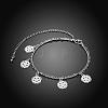 European and American Fashion Brass Two Layered Flower Charm Anklets For Ladies Summer Holiday AJEW-BB14804-S-4
