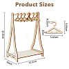Coat Hanger Removable Wood Earring Displays ODIS-WH0026-14-2