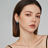 4 Pairs Two Tone 304 Stainless Steel Chunky Huggie Hoop Earrings with Enamel for Women EJEW-DC0001-37-6
