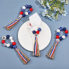 SUPERFINDINGS Independence Day Wood Bead Napkin Rings AJEW-FH0003-52-5
